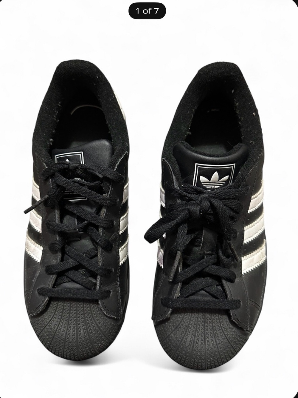 adidas Kids Black Sneakers with White Stripes